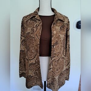 Elegant Paisley Brown Blazer for Women